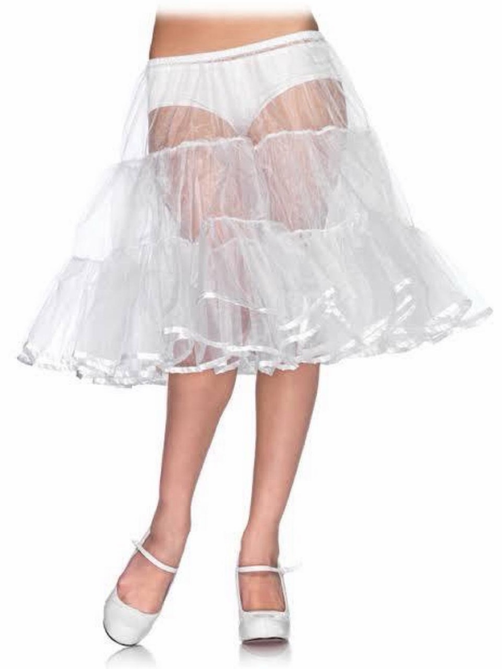 Leg Avenue White Layered Tulle Petticoat Skirt